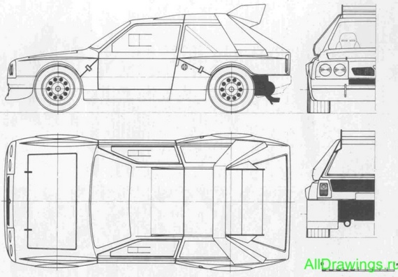 Lancia Delta S4 (Лянча Делта С4) - чертежи (рисунки) автомобиля